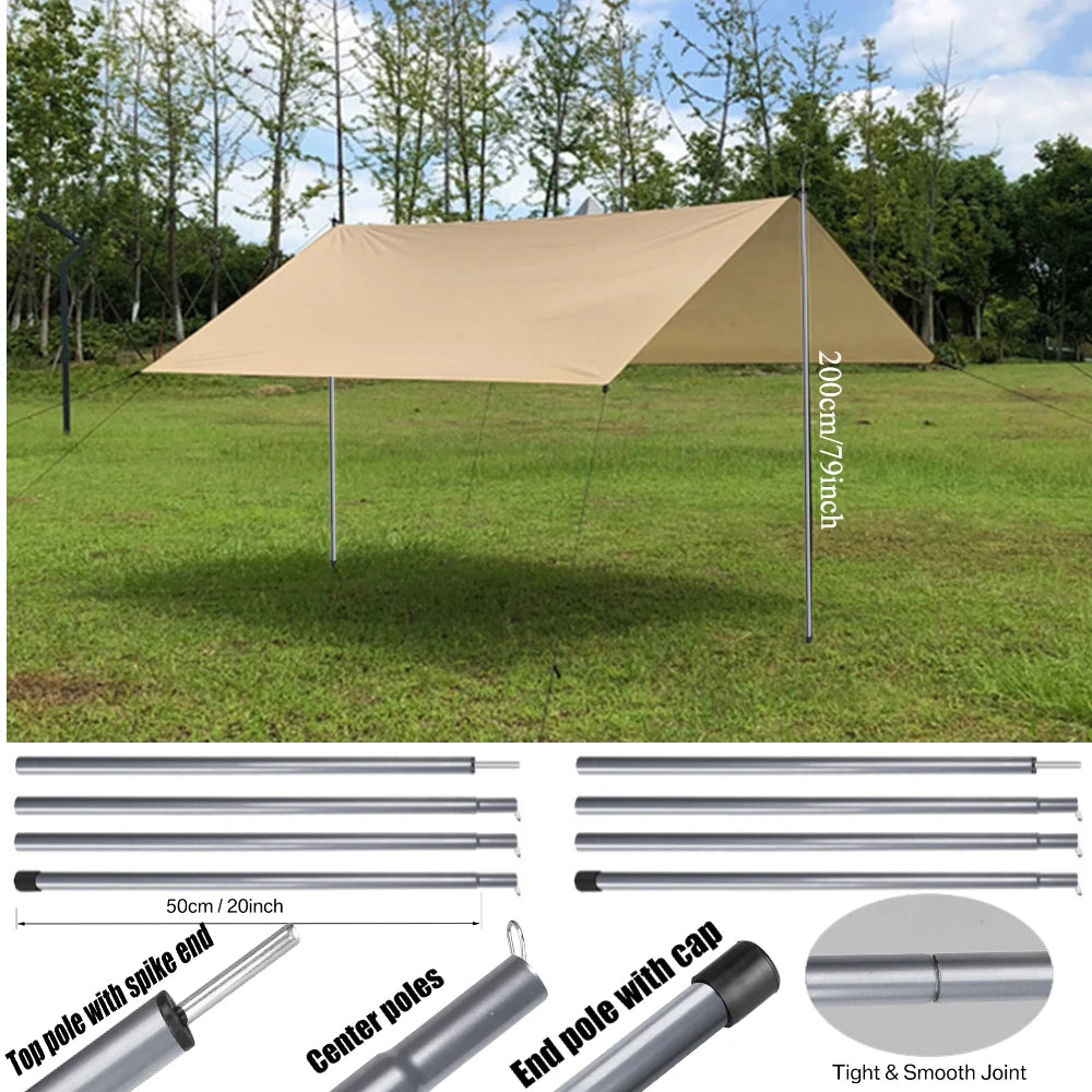 Retractable Car Awning Camper Truck Camping Side Tent Shade Water Resistant Shelter with 2M Tent Pole for Car/SUV/Truck/Van/Jeep