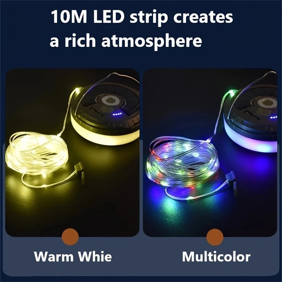 10M Solar Camping Light Outdoor Camping Atmosphere Light Solar Energy Light String For Camping Courtyard Party Decoration