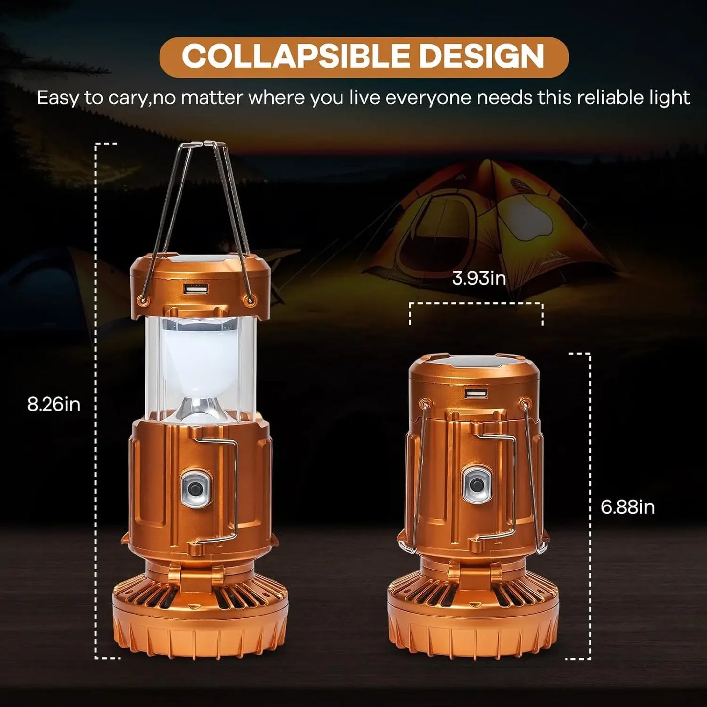 Solar Camping Lantern with Fan Rechargeable Camping Fans Charging Light for Hurricane Power Outage Tent Emergency Camping Gear