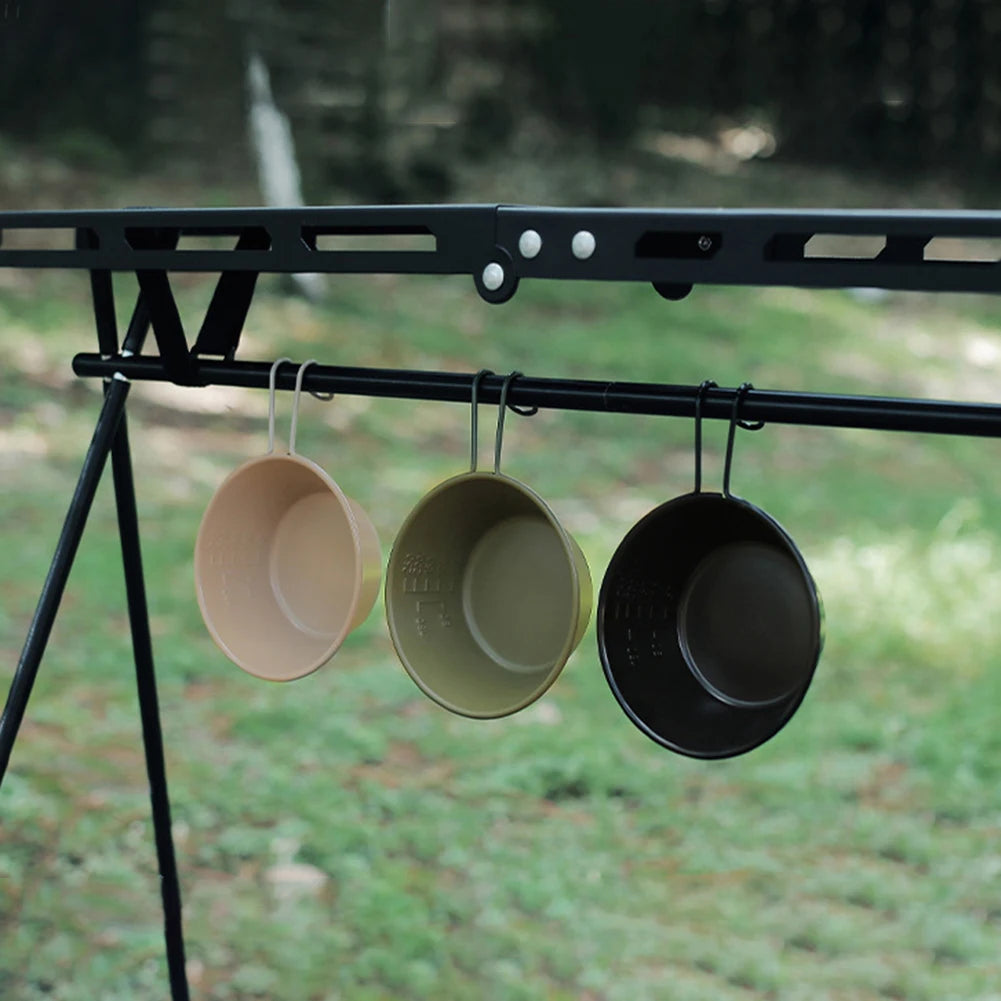 300ML Camping Bowl Stainless Steel Camping Sierra Cup with Folding Handle Ultralight Camping Tableware for Camping Backpacking