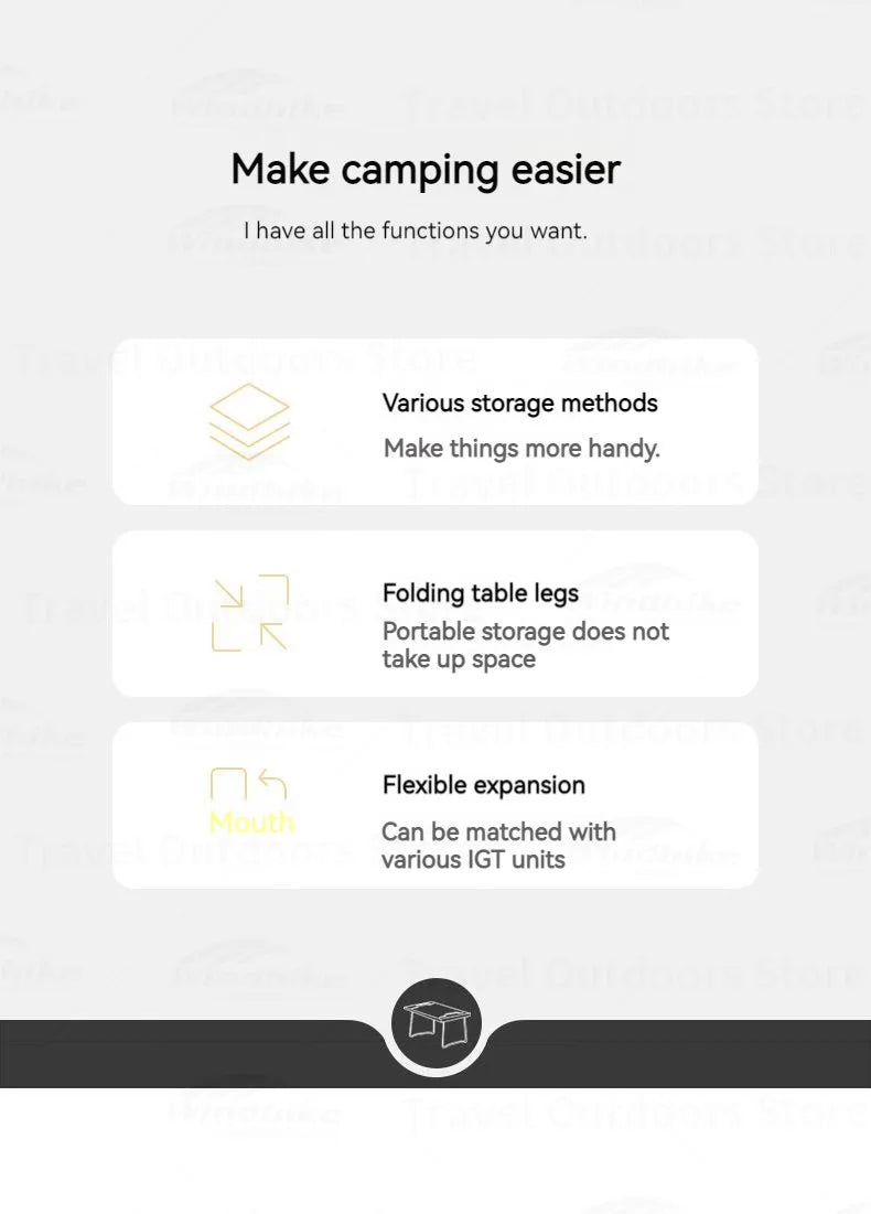 Naturehike Outdoor Folding Table Stainless Steel Camping Table Picnic Barbecue Chicken Rolls Outdoor Table Portable Picnic Table