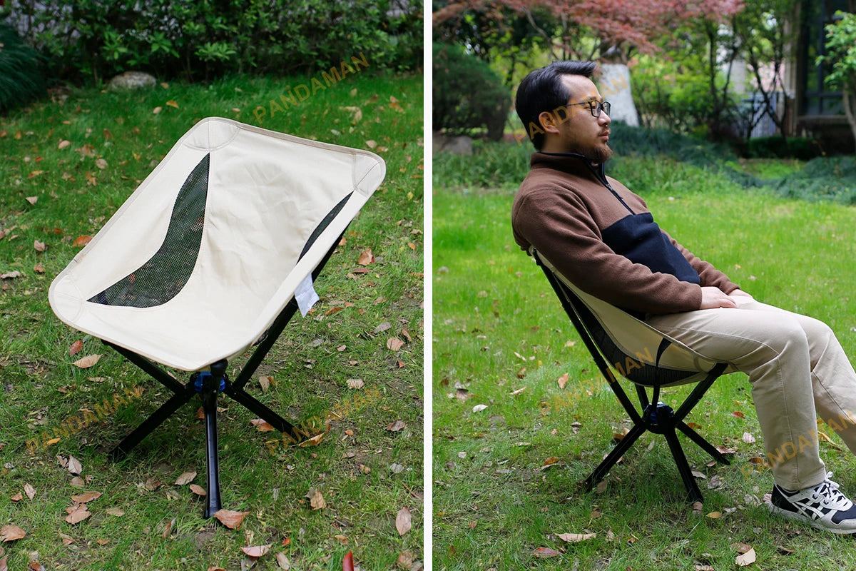 Small Portable Folding Camping Chair Outdoor Backpacking Picnic Travel One Button Quick Open