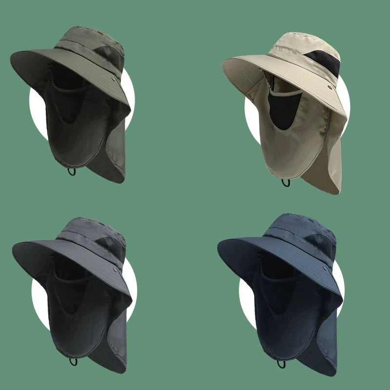 Summer Sun Hats, Outdoor Fishing Hats, Men's And Women's Camping Visors, Bucket Hats, Neck Flap Bucket Hats