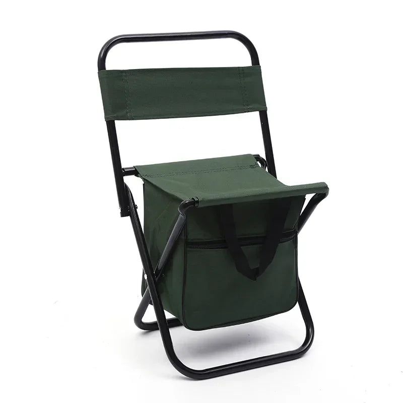 Portable Folding Camping Chair with Storage Box Outdoor Camping Chairs Beach Chairs Travel Leisure Picnic Seat with Storage
