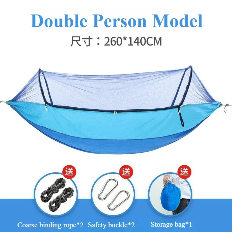 2025 Camping Hammock with Mosquito Net Sleeping Tent Hammock Suitable for Camping Outdoor Hammock for Garden with Storage Bag
