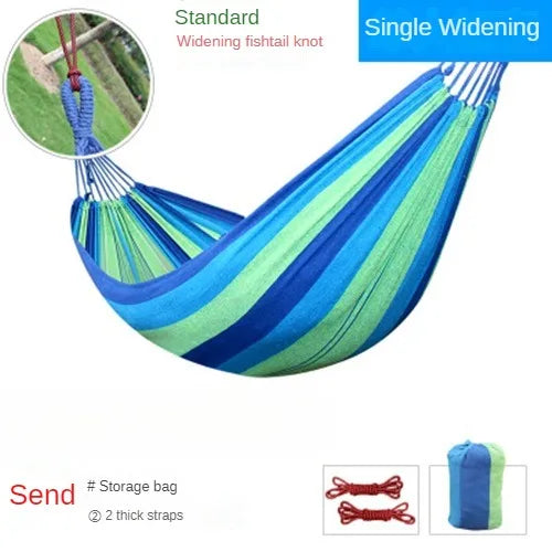 New Creative Canvas Single Hammock Outdoor Courtyard Sleeping Hammock Camping Indoor Children's Swing Thick Striped Hammock