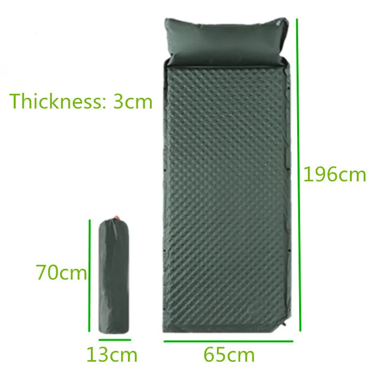 Outdoor Camping Automatic Inflatable Mattress Double Air Mattress Sleeping Pad Camping Moisture-proof Mat Air Cushion Moisture-p