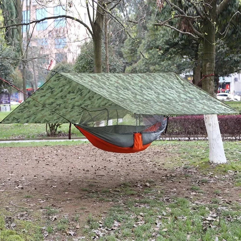 Camping Hammock Mosquito Proof Sunshade Hammock With Mosquito Net&Rainfly Tent Tarp Package Portable Outdoor Camping Hammock