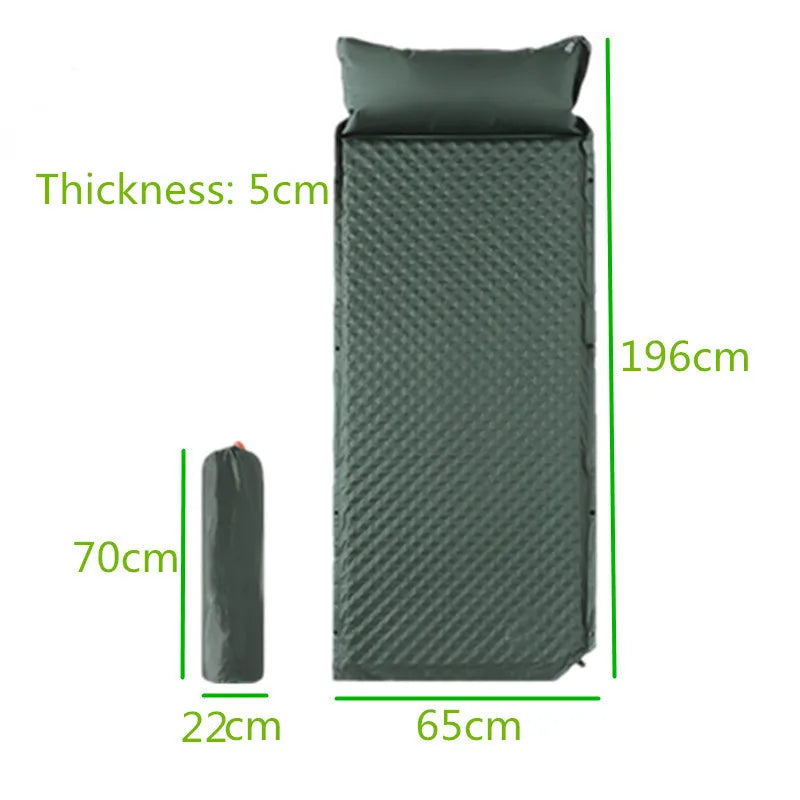 Outdoor Camping Automatic Inflatable Mattress Double Air Mattress Sleeping Pad Camping Moisture-proof Mat Air Cushion Moisture-p