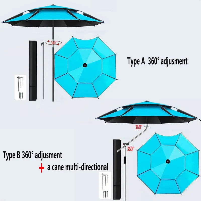 Fishing Umbrella Outdoor Sunshade Protector Thickened Version Beach Camping Backyard Large Parasol Waterproof Outdoor Umbrella