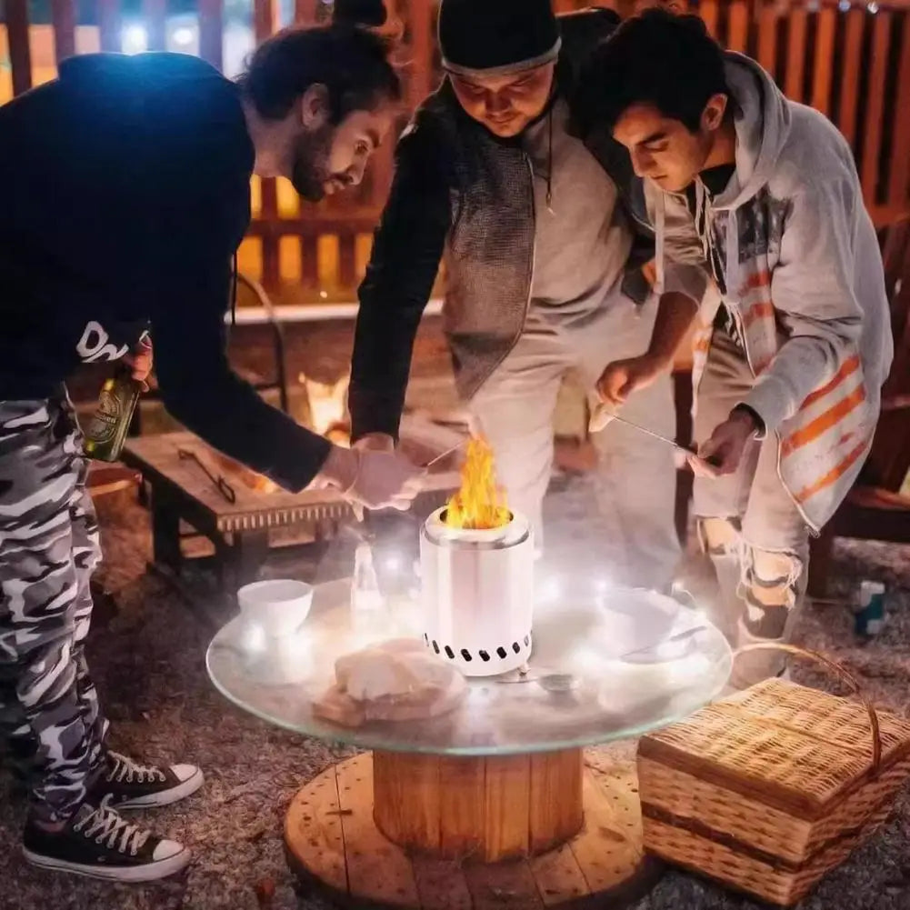 Outdoor Camping Smokeless Stove or Stove rack Portable Stainless Steel Burner Heater Mini Stove Campfire Fire Basin Equipment