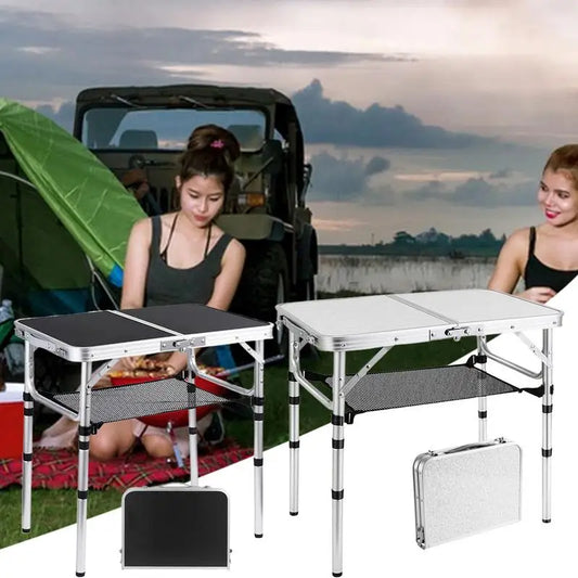 Folding Camping Table 3 Height Adjustable Aluminum Camp Table 3 Height Adjustable Outdoor Furniture Foldable Camp Accessories