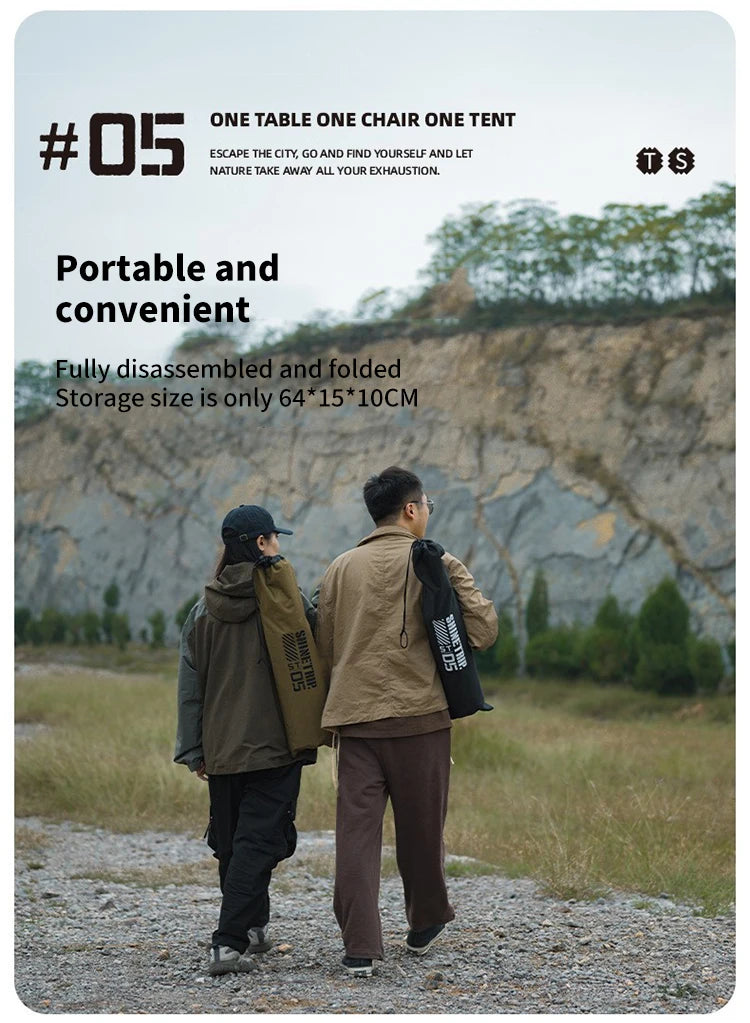 ShineTrip Outdoor Tactical Chair Lightweight Aluminium Foldable Kermit Chair Detachable Portable Blackout Camping Chair