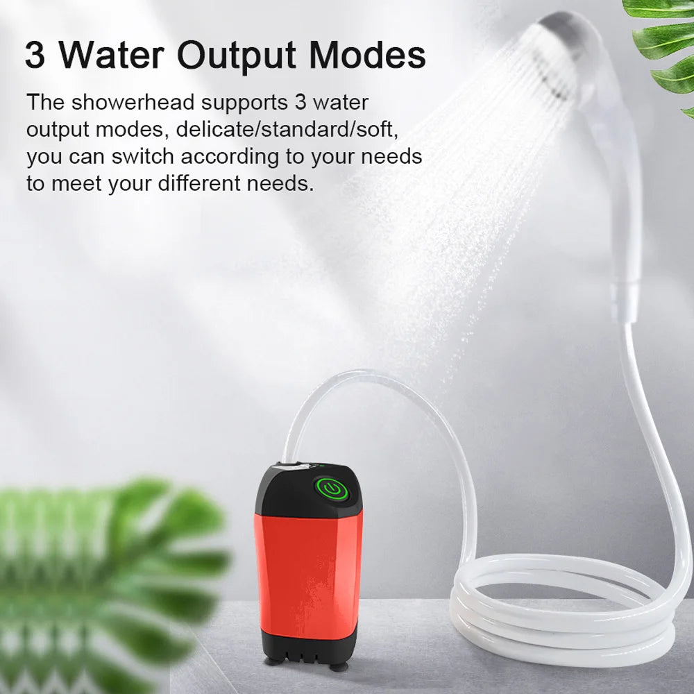 Portable Shower for Camping Electric Shower Pump Waterproof with Digital Display for Camping Hiking Travel Beach Pet Watering