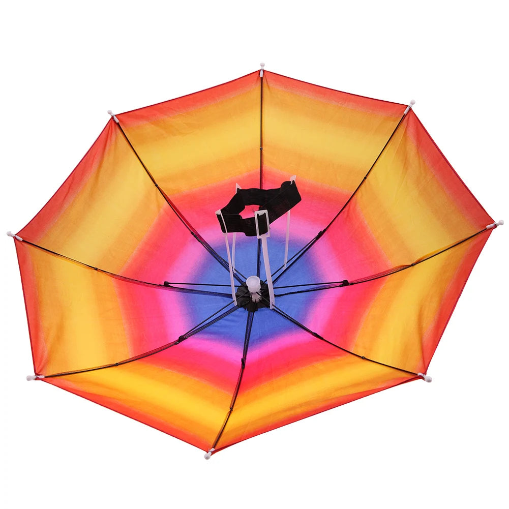 Portable Rain Umbrella Hat Foldable Outdoor Umbrella Hat Fishing Camping Sunshade Umbrella Bicycle Hiking Entertainment Sun Hat