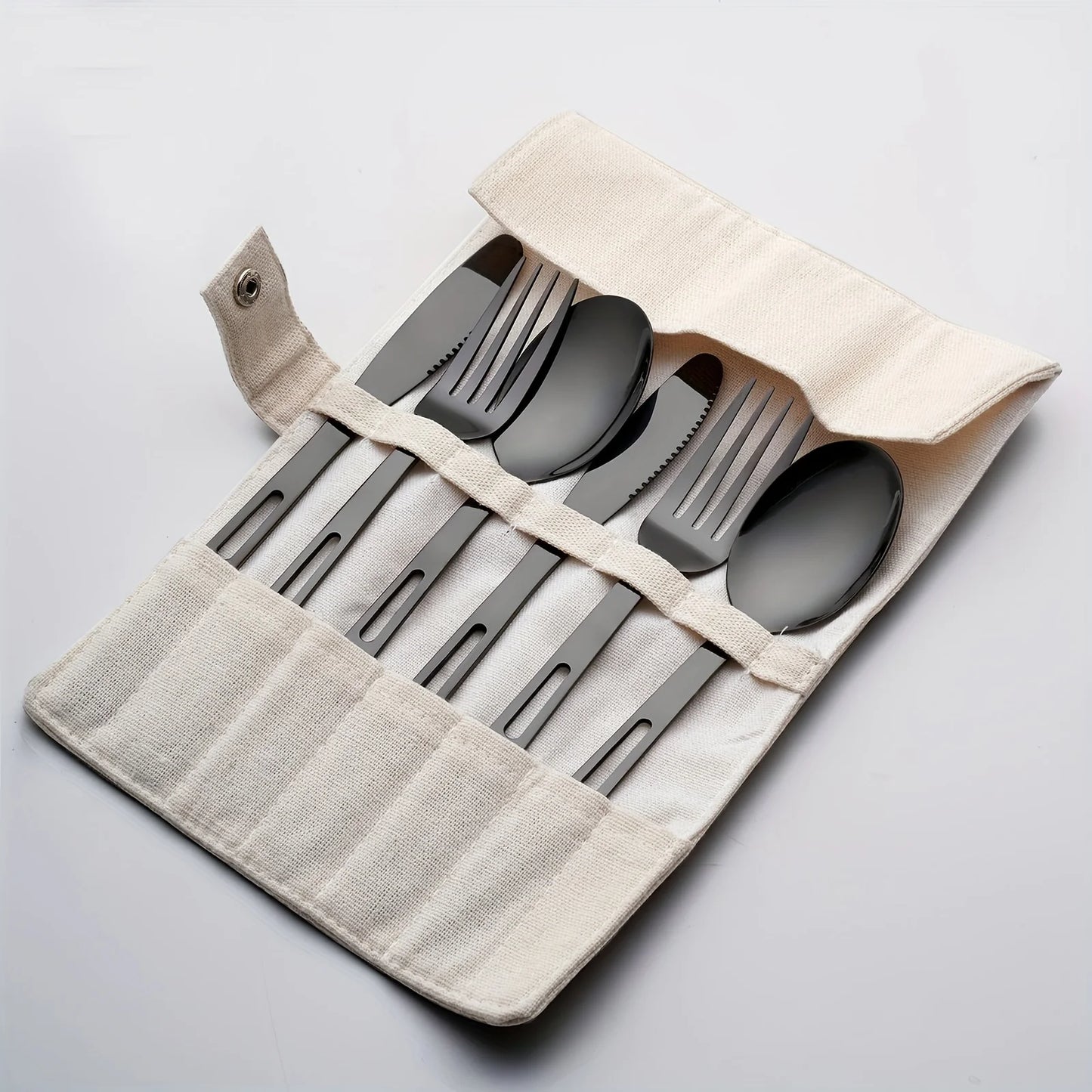 Stainless Steel 6pcs/set Tableware - Outdoor Camping Picnic Knife Fork Spoon