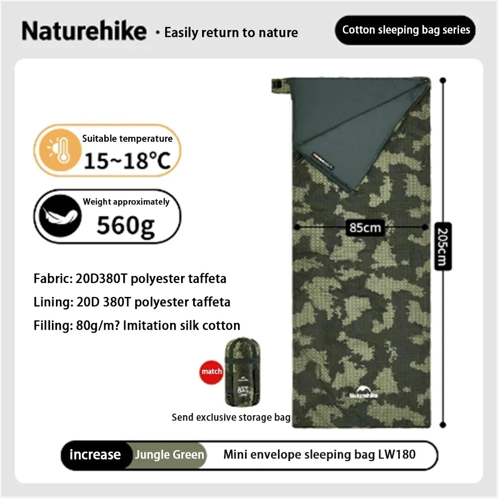 Naturehike Envelope Sleeping Bags 4 Seasons Warm or Cold Lightweight Indoor Outdoor Sleeping Bags for Adults Backpacking Camping