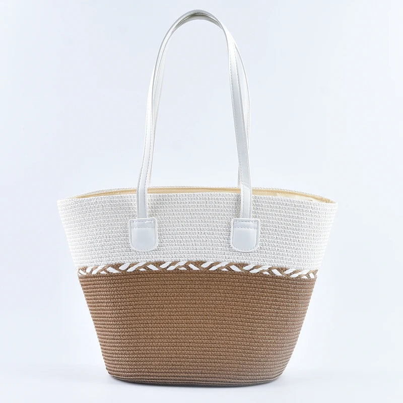 New Two-piece Set Summer Straw Hat with Shoulder Bag Outdoor Travel Beach UV Protection Hat