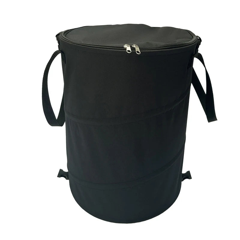 Camping Trash Can Pop-up Circular Storage Pail Canvas Foldable Recycling Bin Outdoor Garbage Garden Yard Garbage Bag
