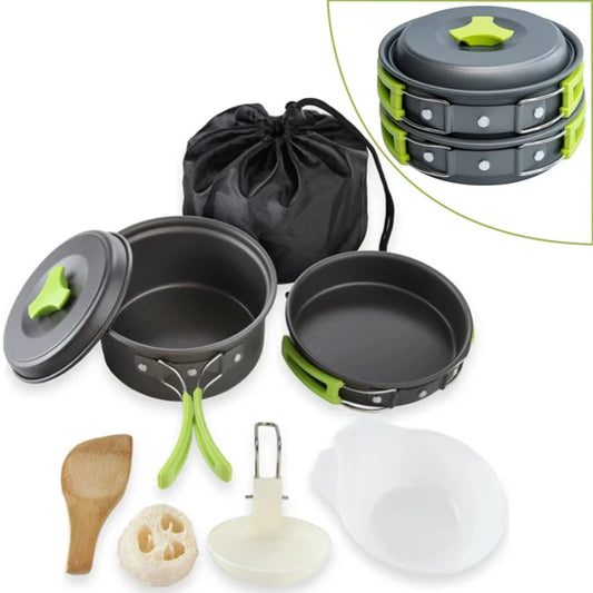 Camping Cookware Set Backpacker's Cooking Set: Portable, Durable Outdoor Cookware with Tableware and Handy Storage Bag