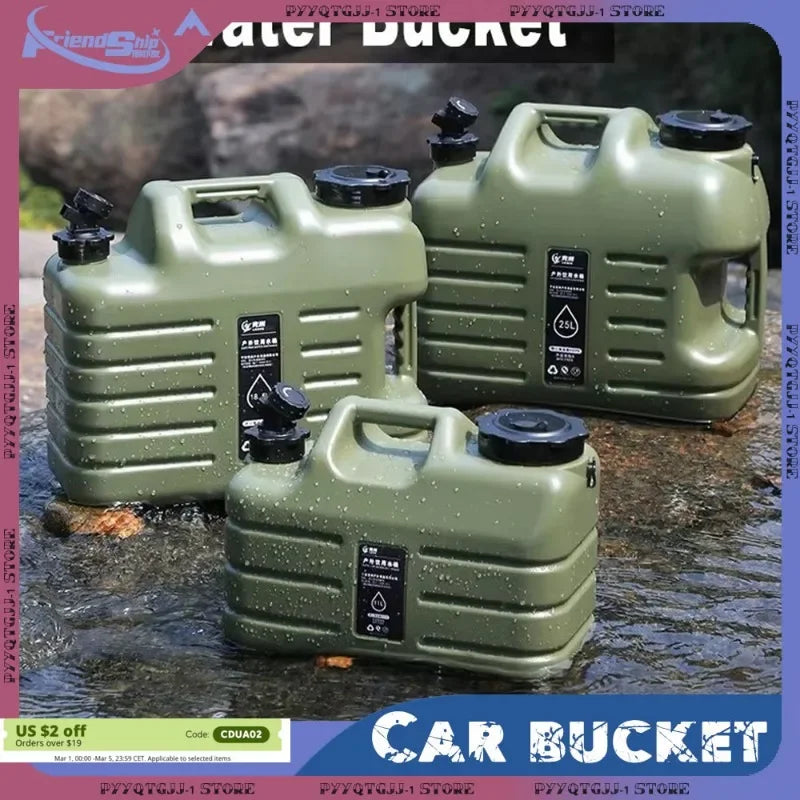 Camping Water Container with Tap Portable Outdoor Camping No Leakage Water Storage Tank for Vehicle Car Washing Camping Fishing