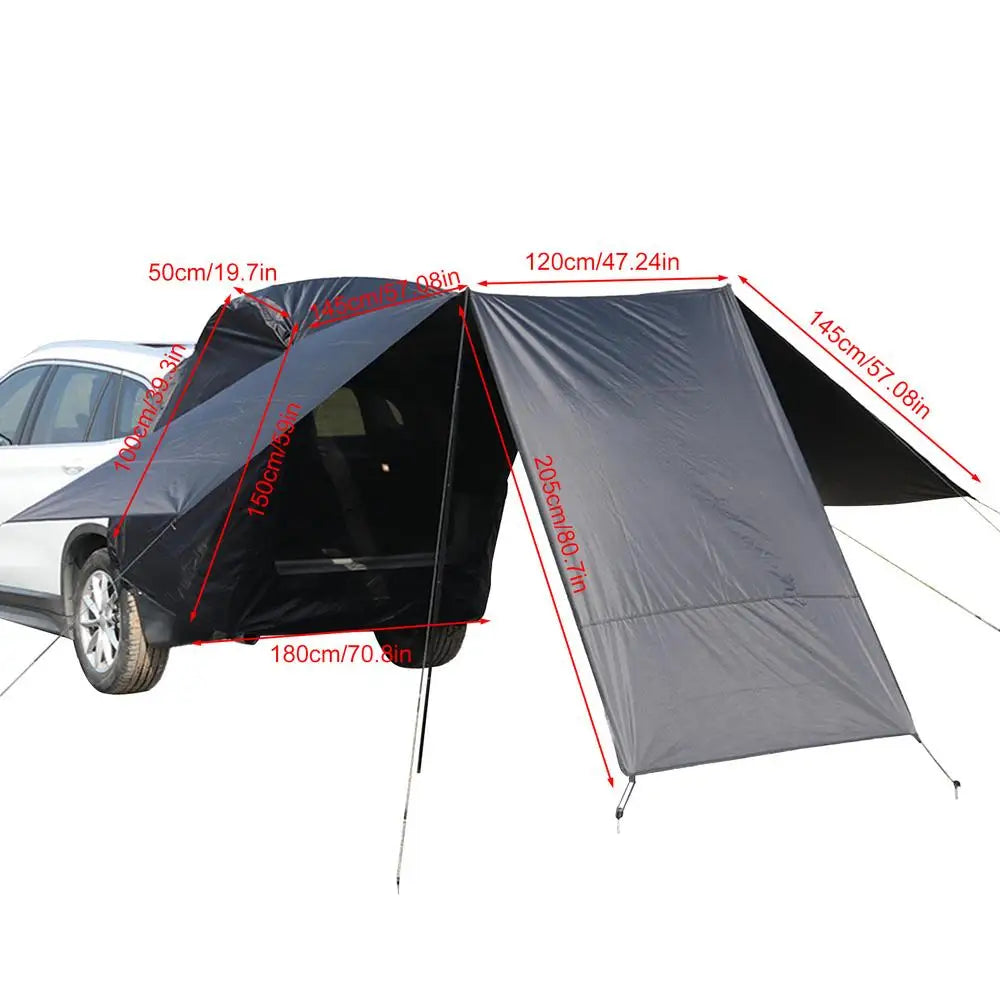 Portable Camping SUV Trunk Tent Car Rear Door Tent SUV 3 Sided Extended Shade Tent Outside Shelter For Car Camping Accessories