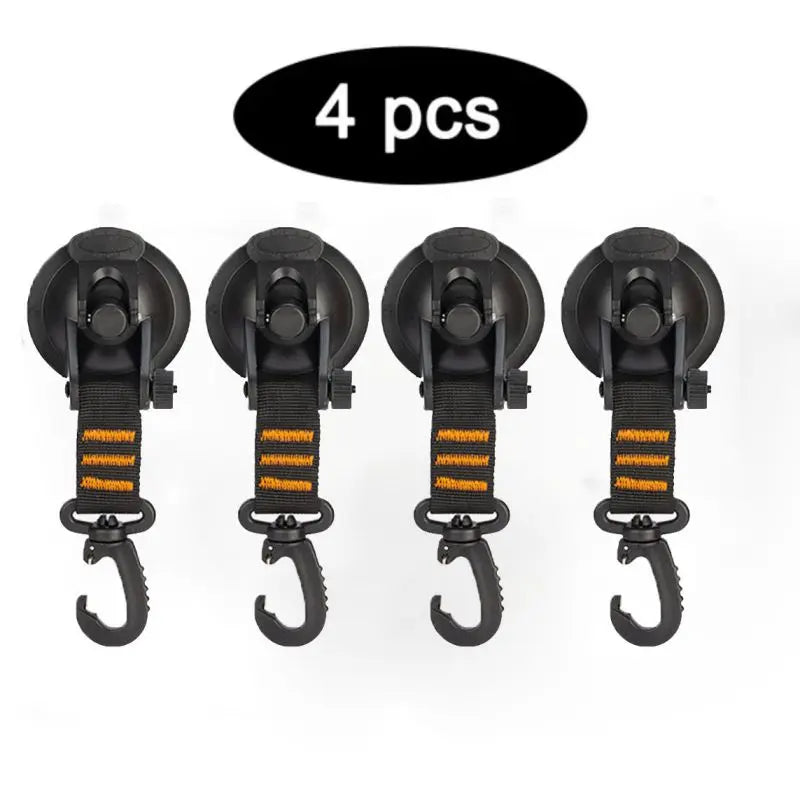 4Pcs Car Tent Suction Cups Buckle Side Round/Triangular Awning Anchors Outdoor Camping Tent Suckers Anchor Securing Hook