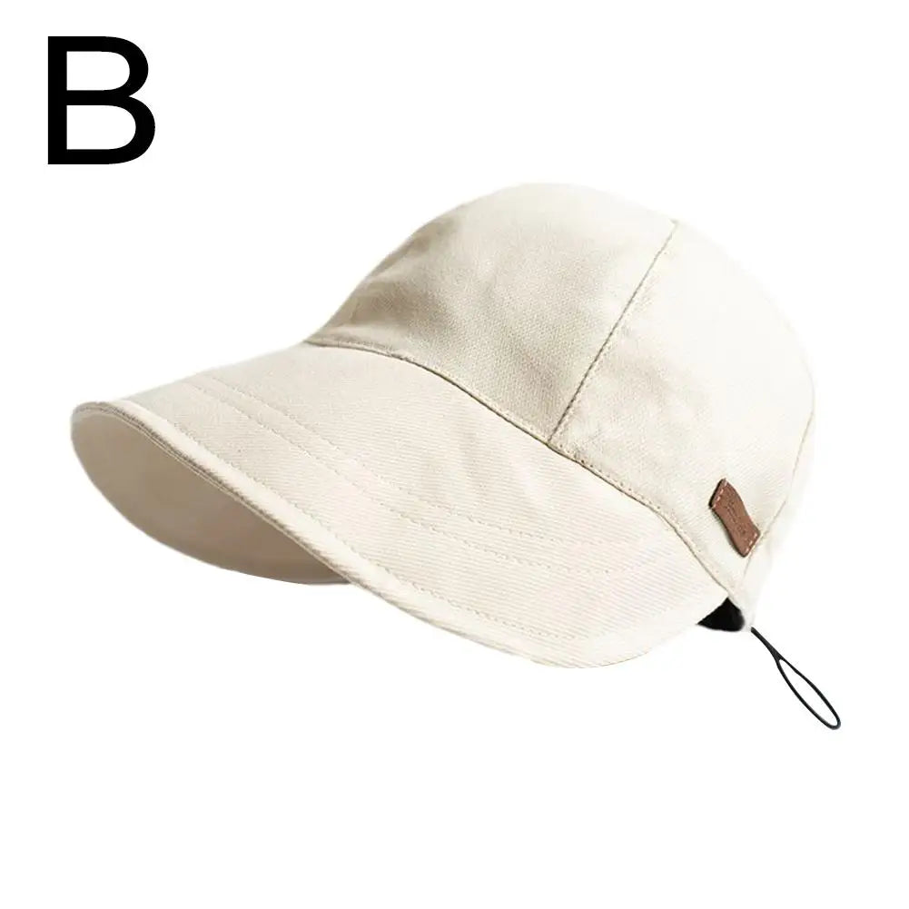 Summer UV Protection Hat Adjustable Drawstring Fisherman Cap Sun Visors Hat Portable Foldable Wide Brim Sun Protection Hats