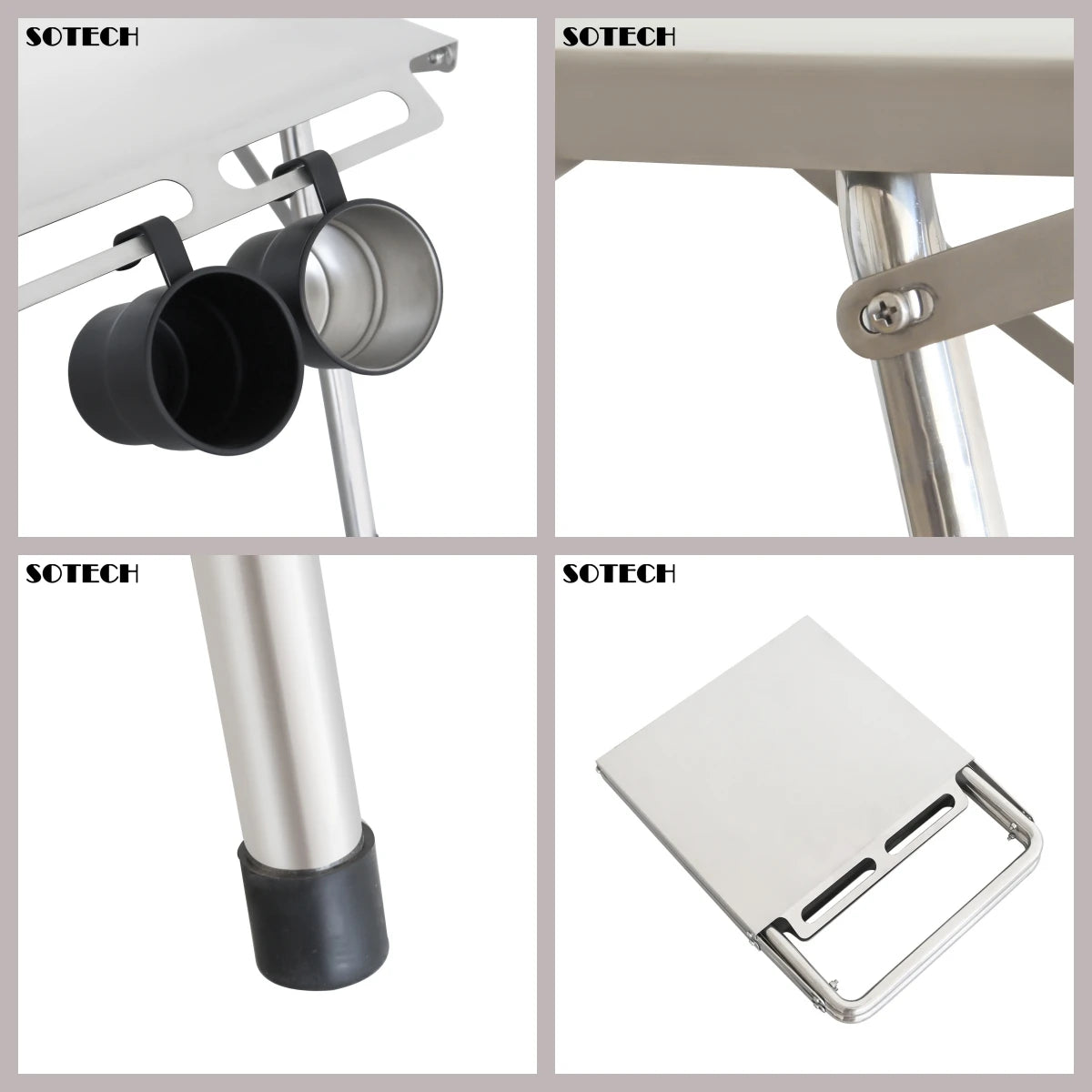 Outdoor Camping Folding Table Stainless Steel Portable Multi-functional Lightweight Table For Festival Party Picnic Hiking BBQ