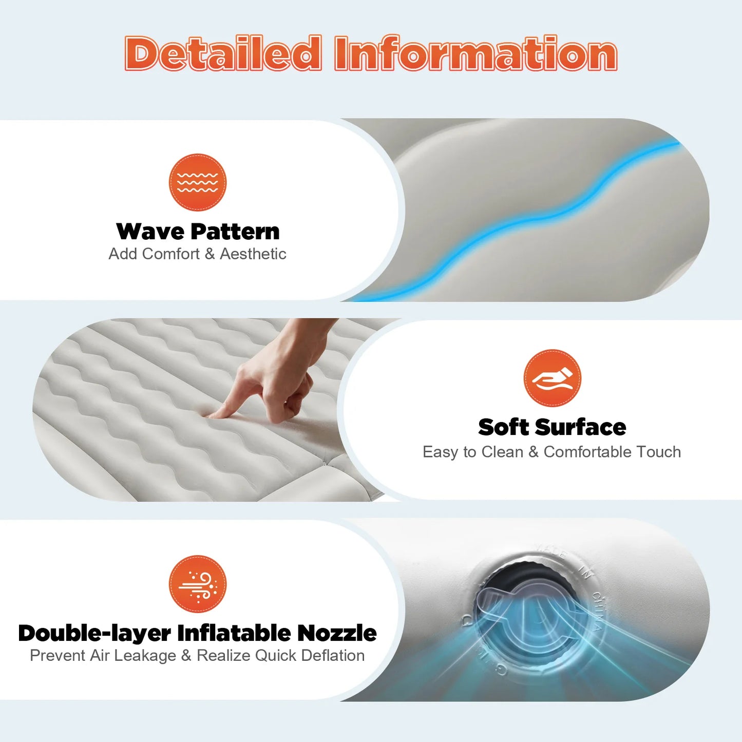 SUV Car Air Mattress, Removable Inflatable Mattress with 2 Cushions & Pump, Thickened Air Bed for Travel Camping Activities