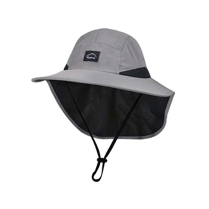 Summer MEN Shawl Fisherman Hat Quick Drying Breathable Sunshade Hat Outdoor Sun Protection Fishing Hat