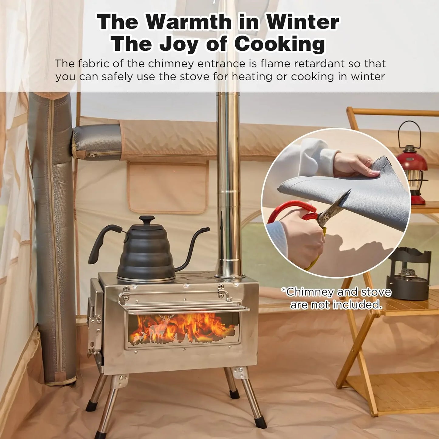 129 Sqft Large inflatable tent with Tarp,8 Person Inflatable Camping Tent 4 Season Glamping Tent Fireproof Blanket Blow up tent