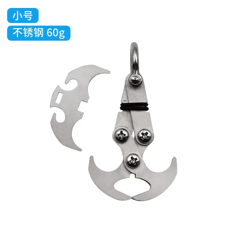 Folding Gravity Grab Hook Outdoor Rock Climbing Rescue Claw Survival Mountaineering Hook Tool Multifunctional Stainless Steel