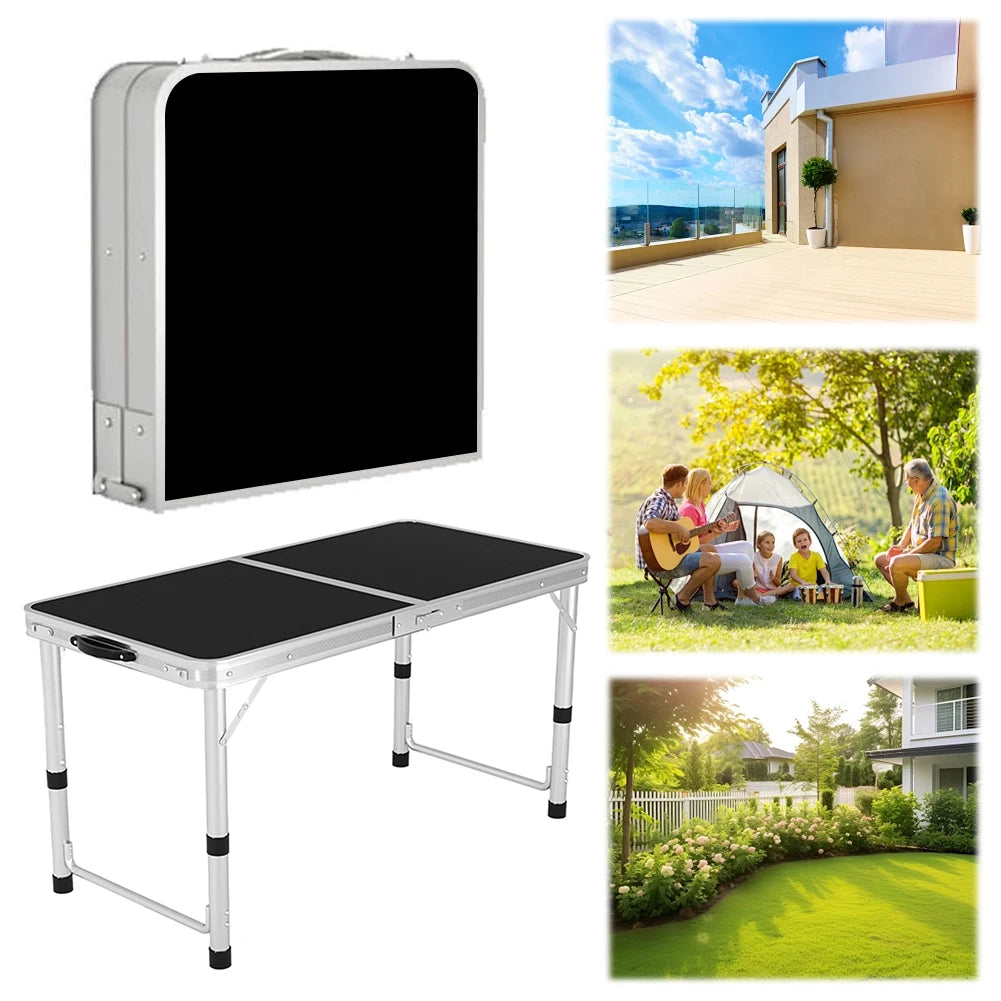 Foldable Camping Table with Handle Portable Picnic Table Folding Aluminum Camp Table for Indoor Outdoor Patio Backyard Parties