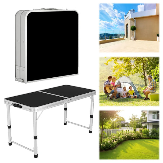Foldable Camping Table with Handle Portable Picnic Table Folding Aluminum Camp Table for Indoor Outdoor Patio Backyard Parties