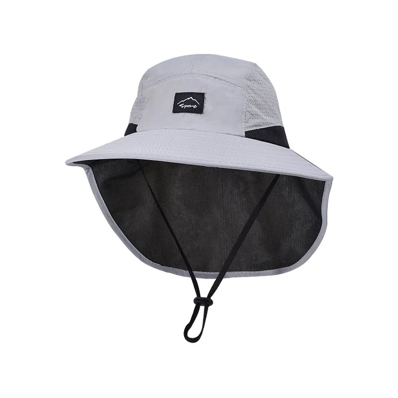 Summer MEN Shawl Fisherman Hat Quick Drying Breathable Sunshade Hat Outdoor Sun Protection Fishing Hat