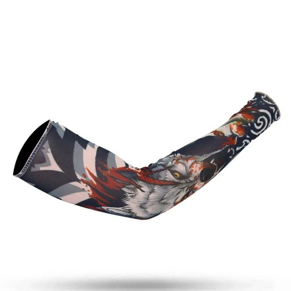 Men Women Summer UV Protection Cooling Arm Sleeves Flower Tattoo Arm Sleeves Seamless UV Protection Arm Sleeves Outdoor Sports