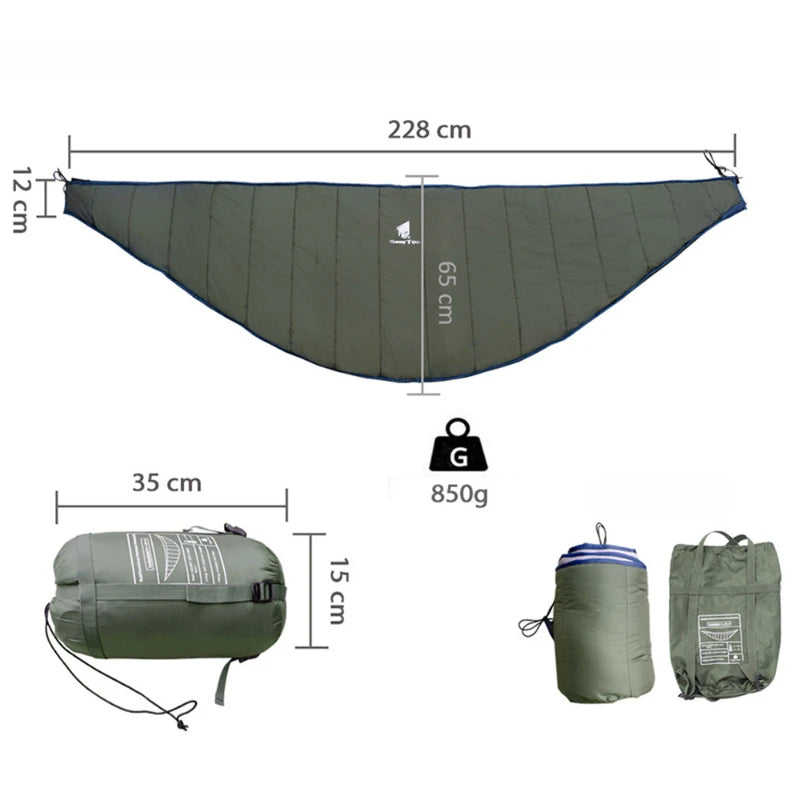 Ultralight Outdoor Camping Hammock Underquilt Portable Winter Warm Under Quilt Blanket Cotton Hammock 2025 New Sleeping Bags