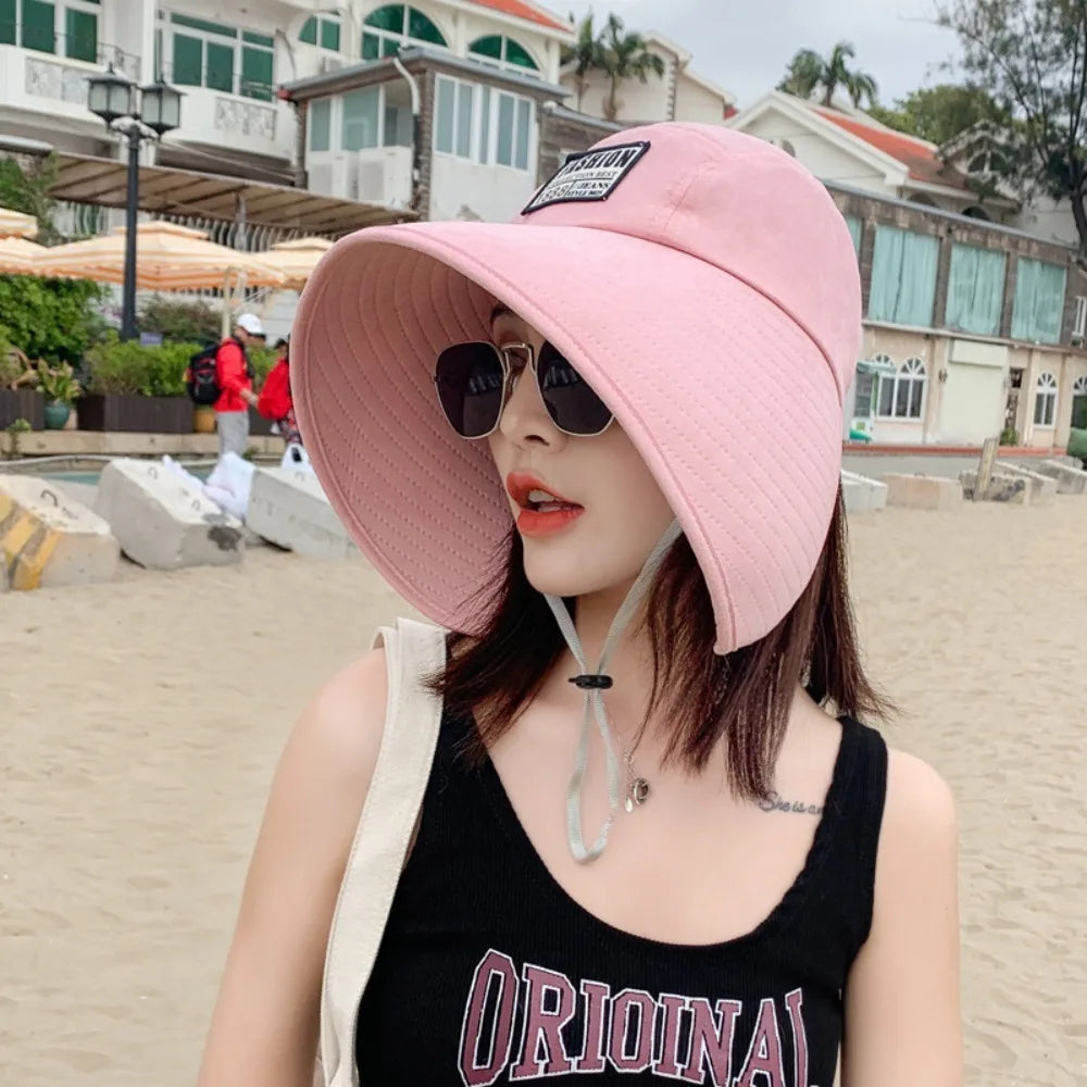 UV Protection Women Hat Fashionable Visor Big Brim Summer Hats Outdoors Sun Protection Breathable Sun Protection Caps
