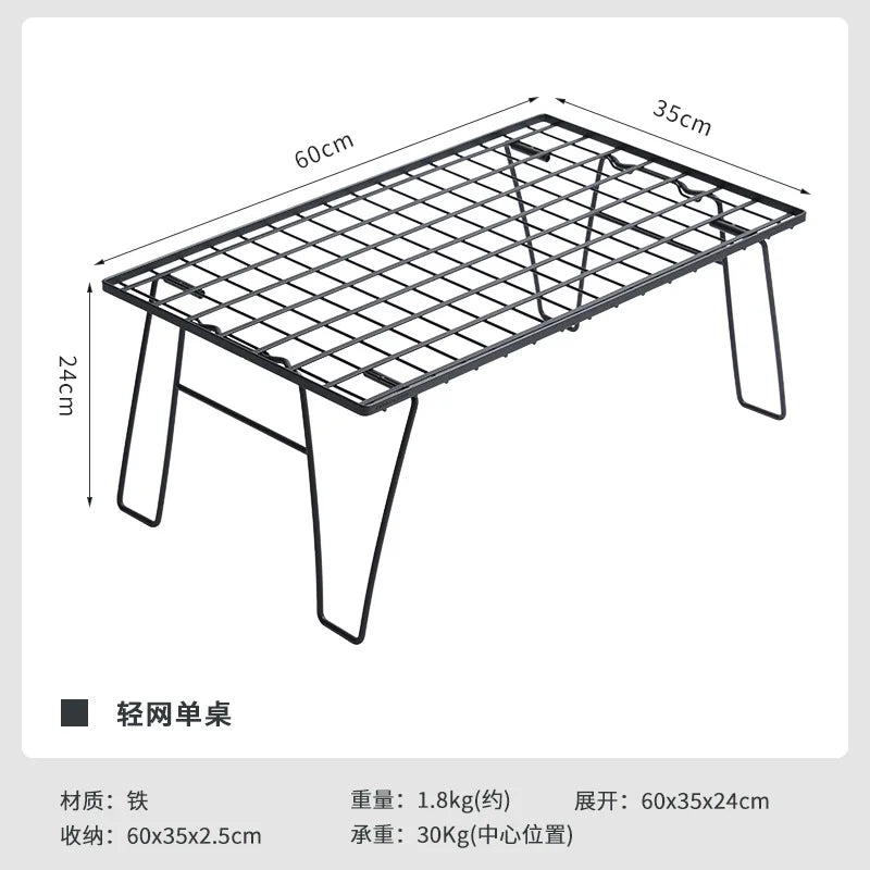 Camping BBQ Rack Picnic Table Campingmoon T-235 DIY Folding Metal Table 60x35cm