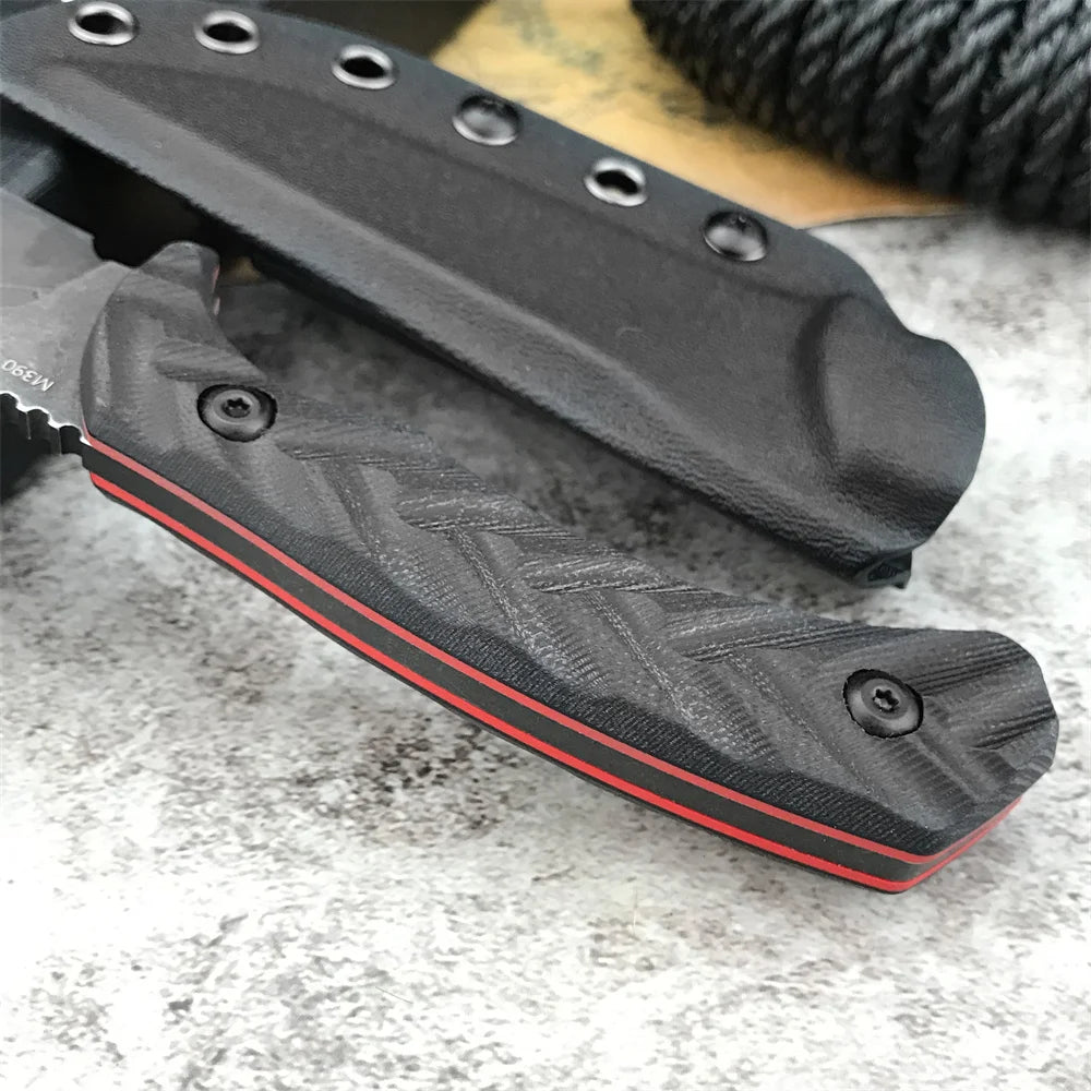 Tactical Fixed Blade Knife Wilderness Survival Knife Coated D2 Blade G10 Handle Utility Knife Camping Hunting  with Kydex Sheath