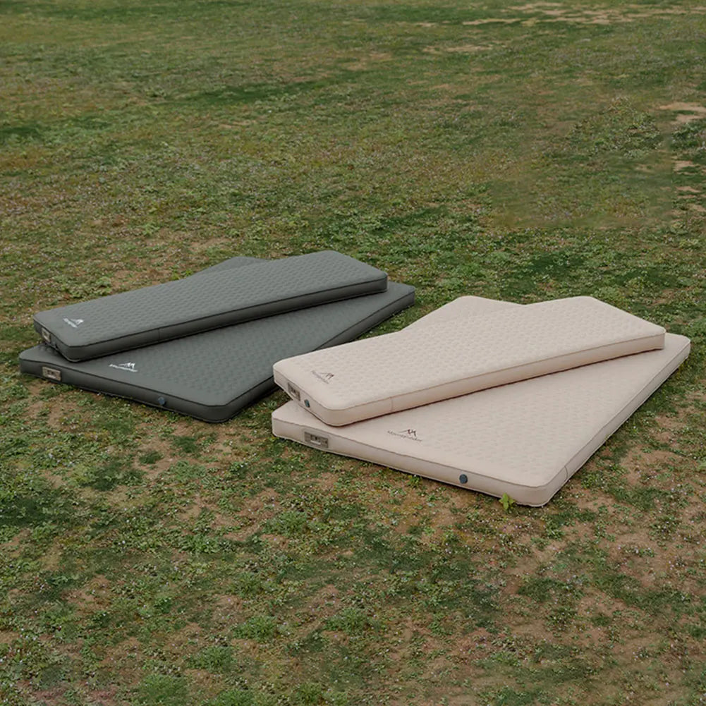 Single/Double Air Mattress Outdoor Camping High Rebound Sponge TPU Automatic Inflatable Cushion Bed for Hiking Backpacking