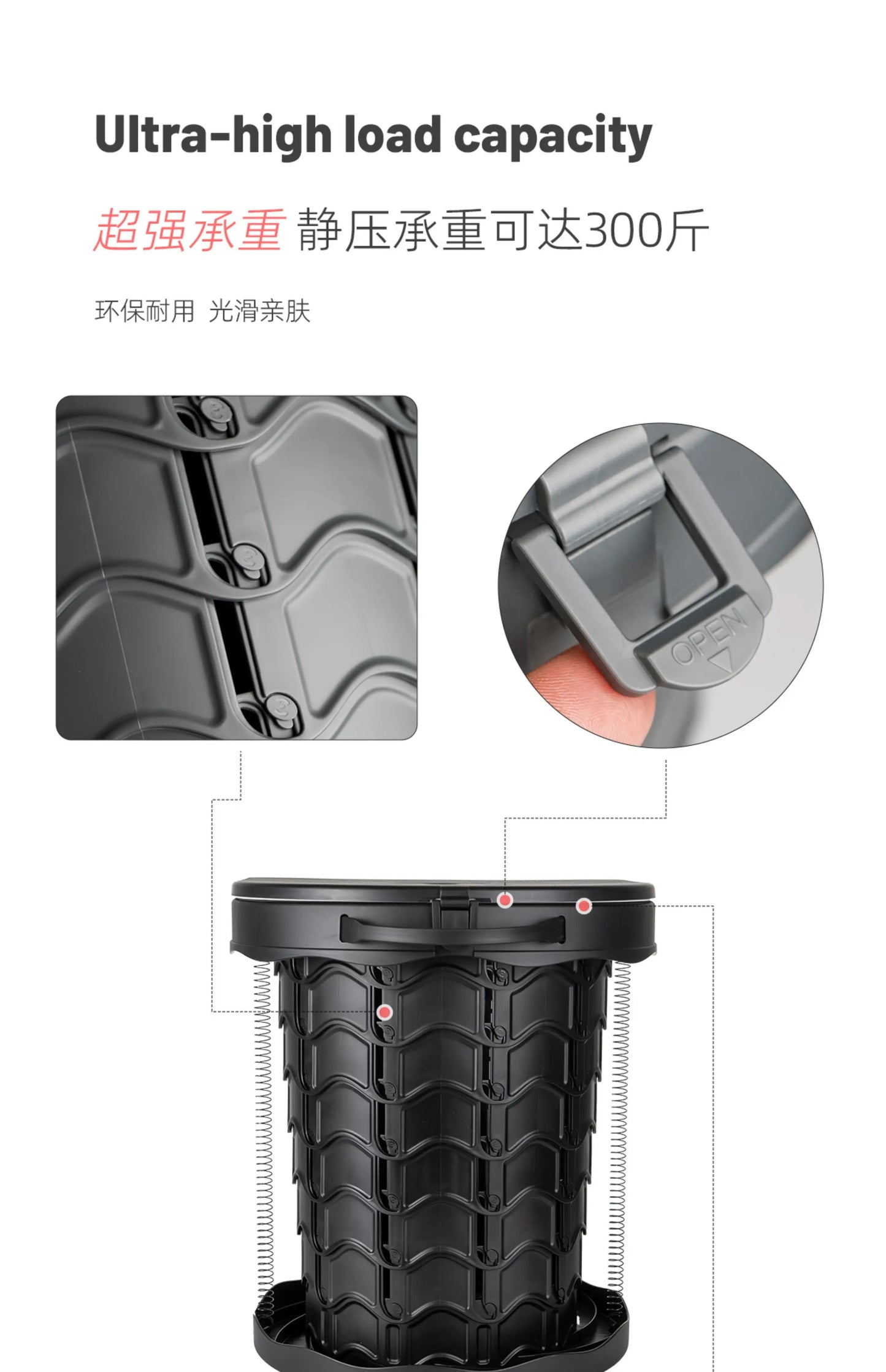 Ultra-Light Foldable Camping Toilet – Portable Outdoor Toilet for RV, Hiking, Emergency, Multi-Function As Stool