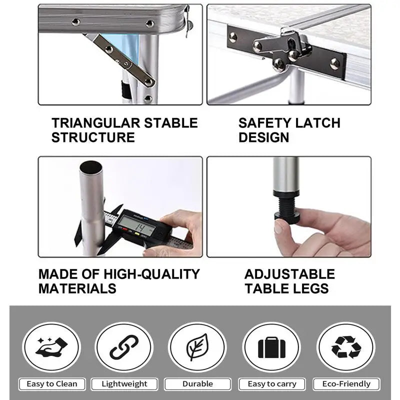 Folding Camping Table 3 Height Adjustable Aluminum Camp Table 3 Height Adjustable Outdoor Furniture Foldable Camp Accessories