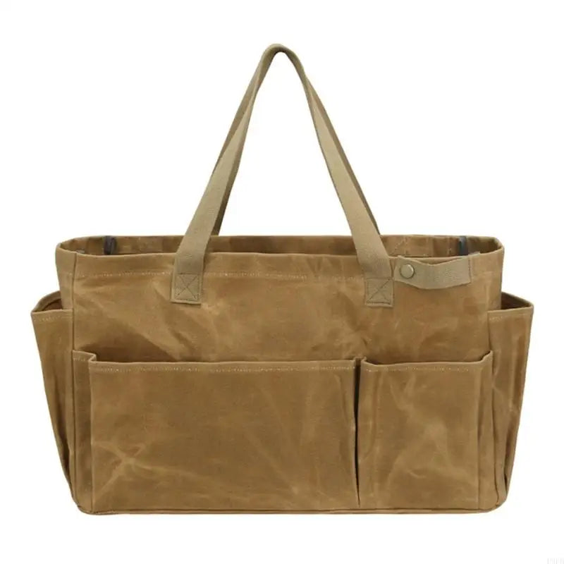 P9FB Outdoor Camping Pot Organizers Bag Crafted from Water Resistant Waxed Canvas with Spacious Interior for Cookware & Tool