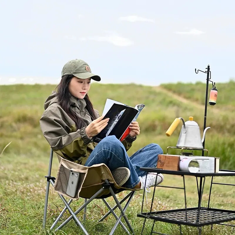 Outdoor Folding Moon Chair Portable Chair Camping Chair Picnic Gear Fishing Small Horse Stool Student Sketching