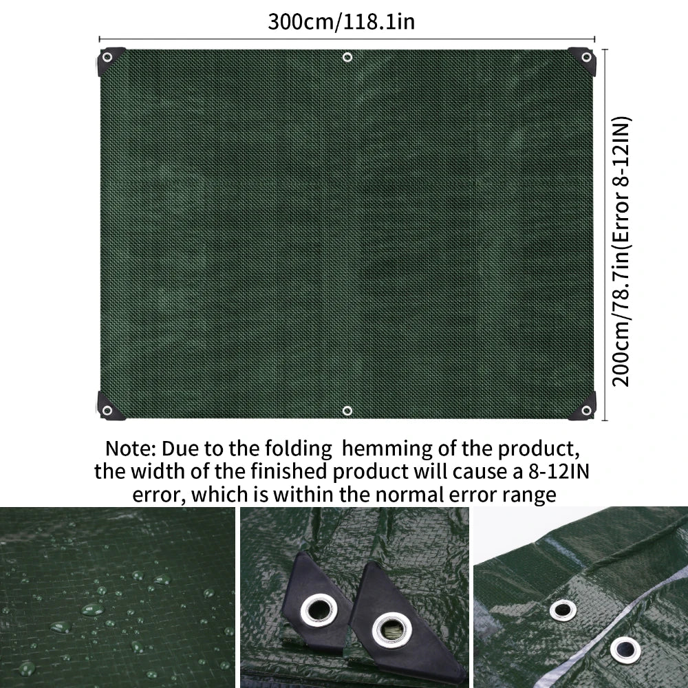 2/3/4/5M Car Side Awning with Pole Outdoor Camping Tent Tarp Waterproof Canopy Shade Sun Shelter