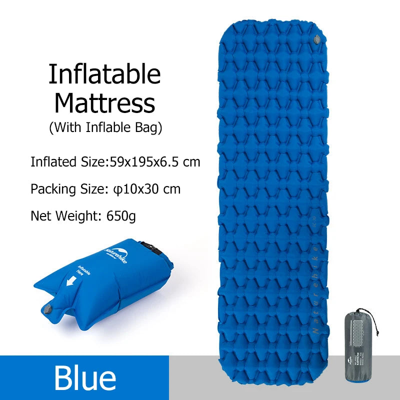 Naturehike Inflatable Mattress Camping Mattress Air Mattress Ultralight Outdoor Sleeping Pad Folding Bed Hiking Sleeping Mat