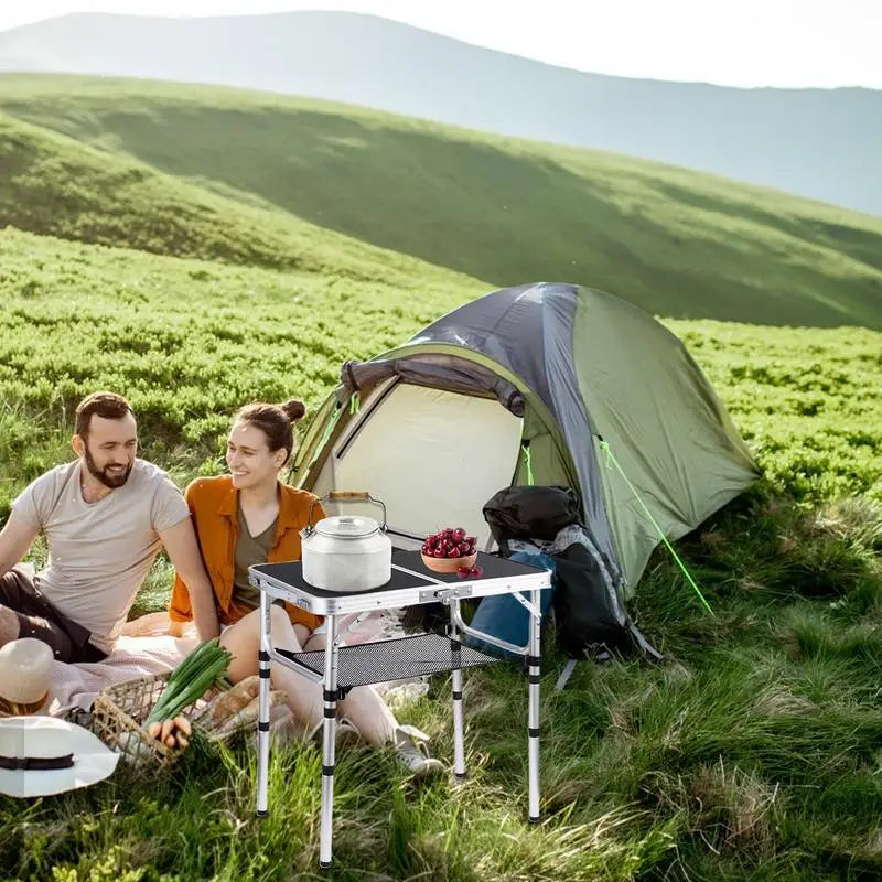 Folding Camping Table 3 Height Adjustable Aluminum Camp Table 3 Height Adjustable Outdoor Furniture Foldable Camp Accessories