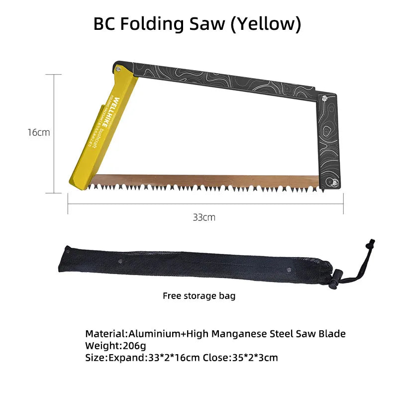 Wellhike Outdoor Folding Handsaw Multi-functional Portable Handsaw Camping Quick Steel Bar Wilderness Wood Cutting Tools